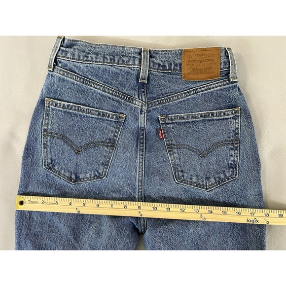 Levi's Premium 70s High Rise Flare Bottom Denim Blue‎ Jeans Women's Sz 26 - Picture 12 of 13